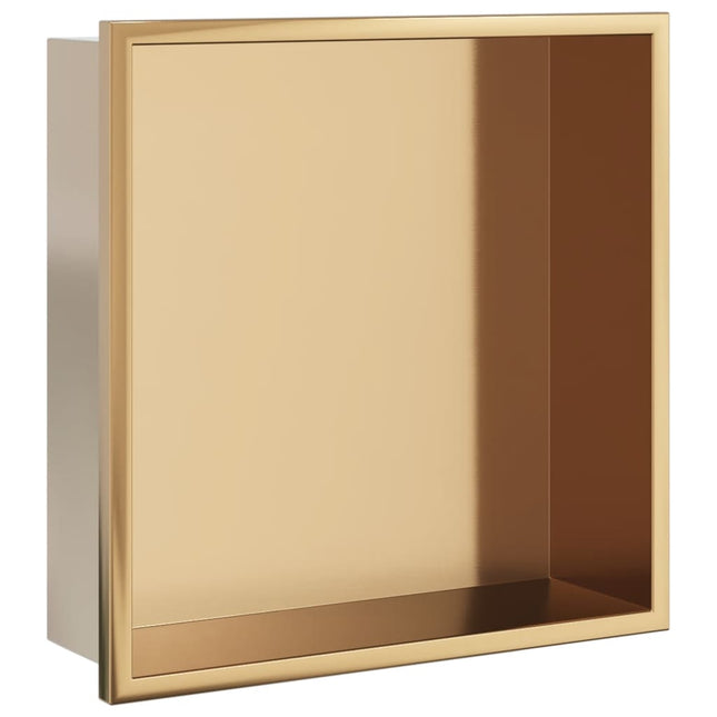 Nicchia per Doccia Oro Spazzolato 32x32x9cm in Acciaio Inox