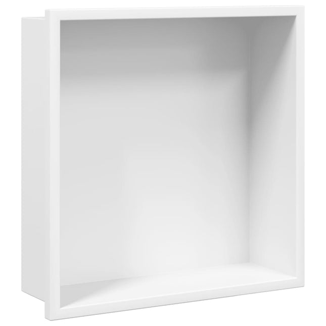 Nicchia per Doccia Bianco Opaco 32x32x9cm in Acciaio Inox