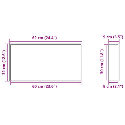 Nicchia per Doccia Oro Spazzolato 62x32x9cm in Acciaio Inox