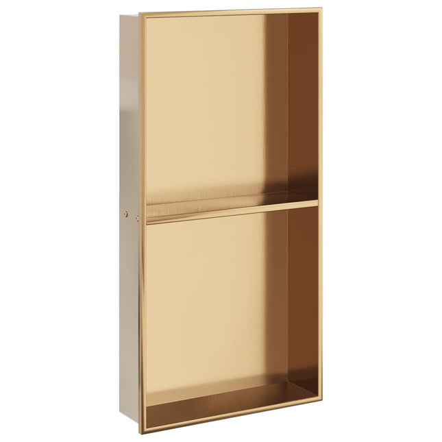 Nicchia per Doccia Oro Spazzolato 32x62x9cm in Acciaio Inox