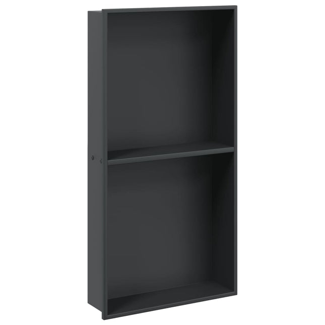 Nicchia per Doccia Nero Opaco 32x62x9cm in Acciaio Inox