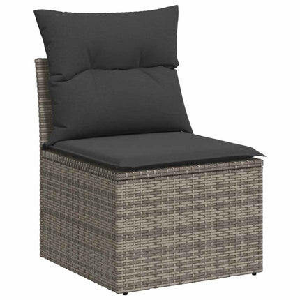 Set Divani da Giardino 7pz con Cuscini Grigio Chiaro Polyrattan