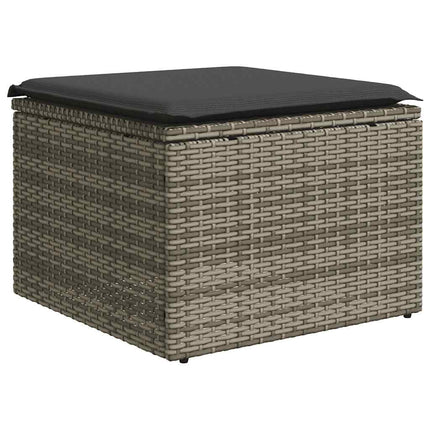 Set Divani da Giardino 7pz con Cuscini Grigio Chiaro Polyrattan