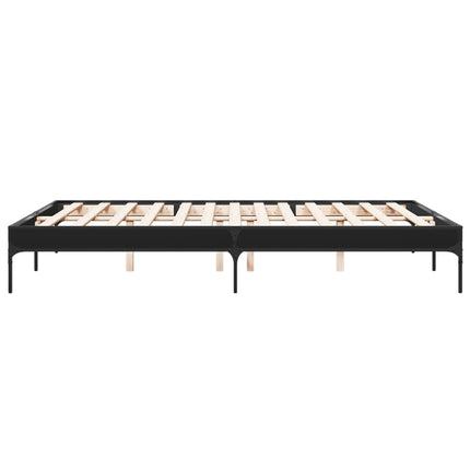 Giroletto Nero 140x200 cm in Legno Multistrato e Metallo