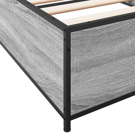 Giroletto Grigio Sonoma 90x200 cm Legno Multistrato e Metallo