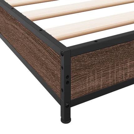 Giroletto Rovere Marrone 90x190 cm Legno Multistrato e Metallo