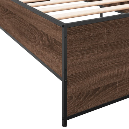 Giroletto Rovere Marrone 90x200 cm Legno Multistrato e Metallo