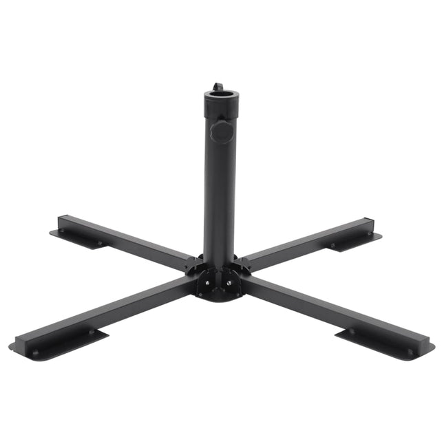 Base Pieghevole Ombrellone Palo Ã˜38/48 mm Nero Lucido Acciaio