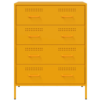 Credenza Giallo Senape 68x39x89 cm in Acciaio