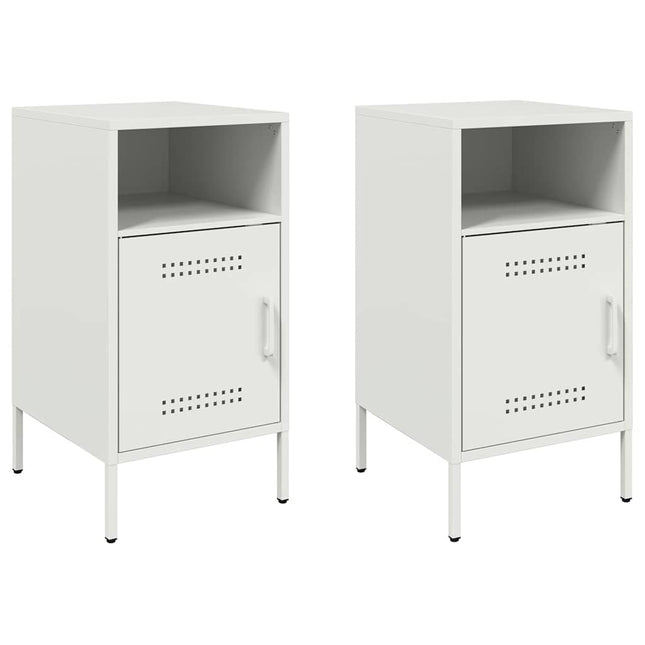 Comodini 2 pz Bianchi 36x39x68 cm in Acciaio