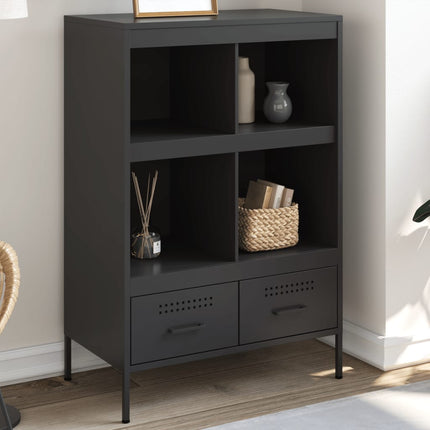 Credenza Nera 68x39x101,5 cm in Acciaio