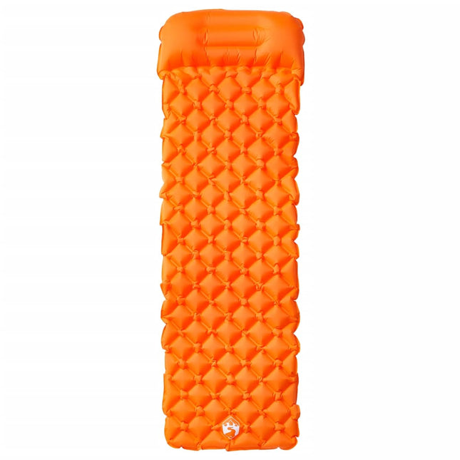 Materasso Campeggio Gonfiabile con Cuscino 1 Persona Arancione