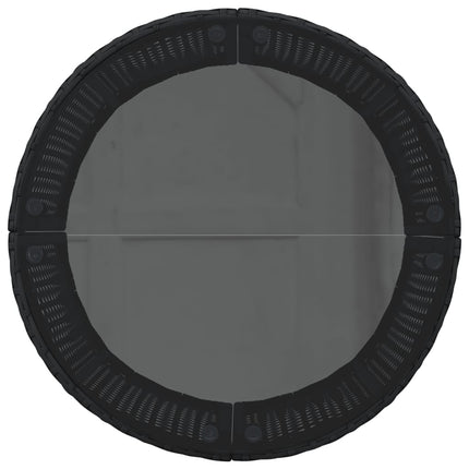 Set Divani da Giardino Semicircolare 3 pz in Polyrattan Nero