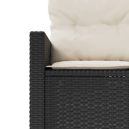 Set Divani da Giardino Semicircolare 3 pz in Polyrattan Nero