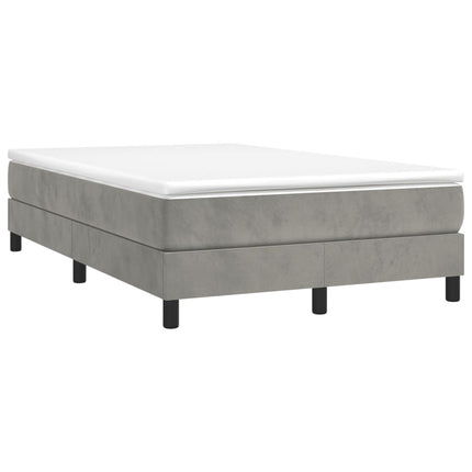Giroletto a Molle con Materasso Grigio Chiaro 120x190cm Velluto