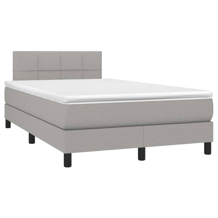 Giroletto a Molle con Materasso Grigio Chiaro 120x190cm Tessuto