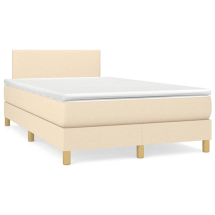 Giroletto a Molle con Materasso Crema 120x190 cm in Tessuto
