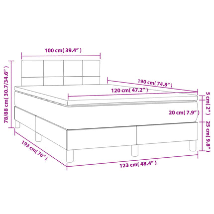 Giroletto a Molle con Materasso Tortora 120x190 cm in Tessuto