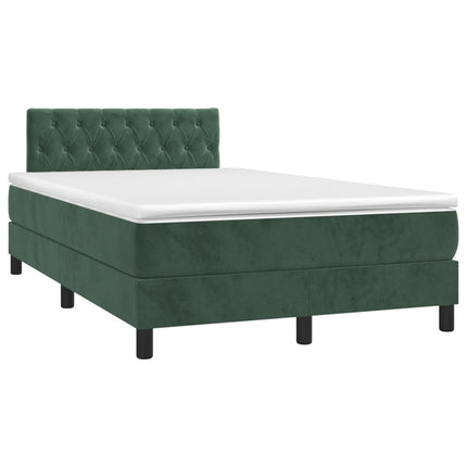 Giroletto a Molle con Materasso Verde Scuro 120x190 cm Velluto