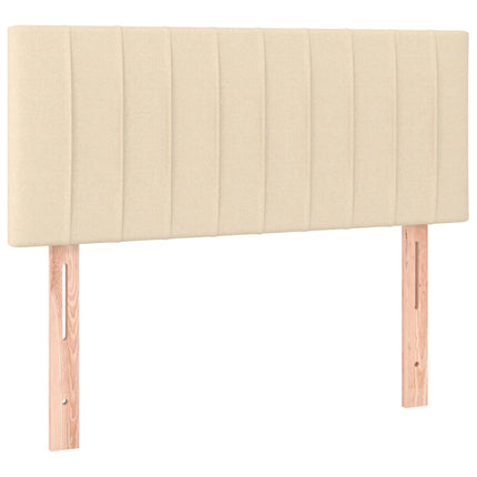 Letto a Molle con Materasso e LED Crema 120x190 cm in Tessuto