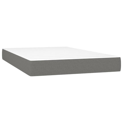 Letto a Molle Materasso e LED Grigio Scuro 120x190cm in Tessuto