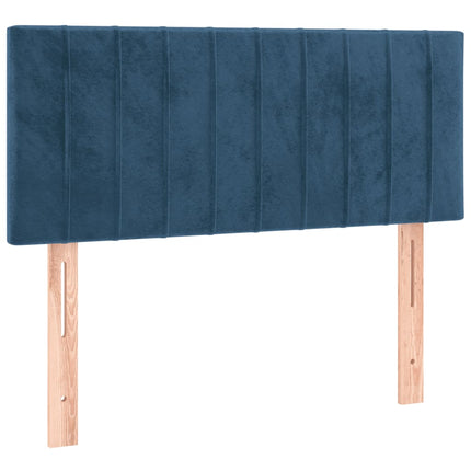 Letto a Molle Materasso e LED Blu Scuro 120x190 cm in Velluto