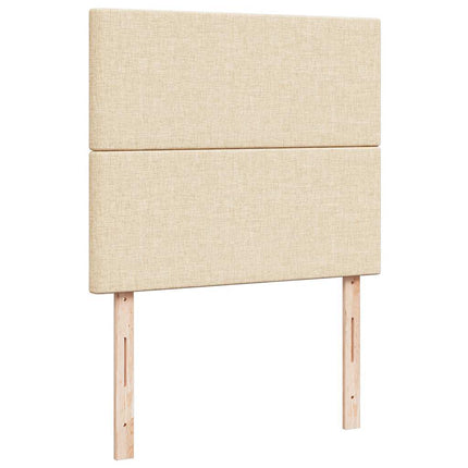 Letto a Molle con Materasso e LED Crema 120x190 cm in Tessuto
