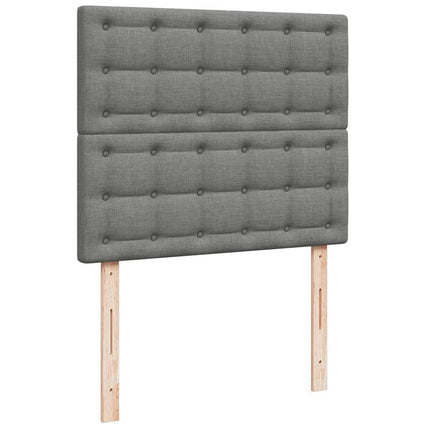 Letto a Molle Materasso e LED Grigio Scuro 120x190cm in Tessuto