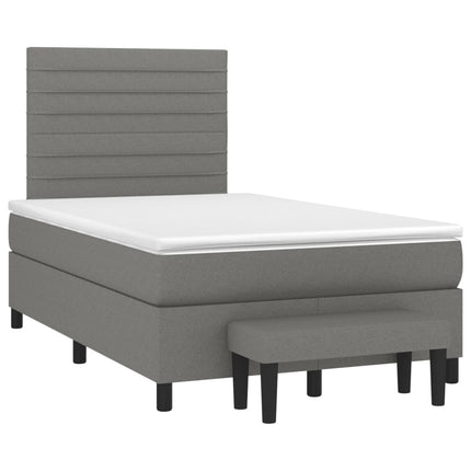 Giroletto a Molle con Materasso Grigio Scuro 120x190cm Tessuto