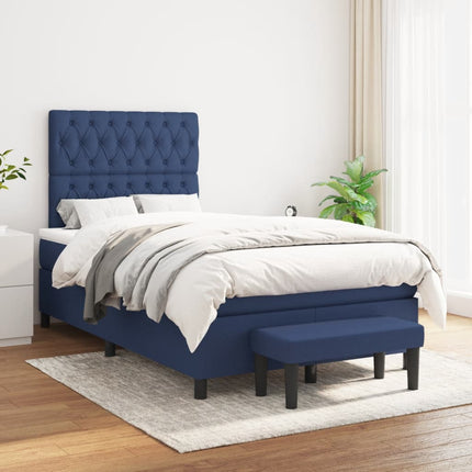 Giroletto a Molle con Materasso Blu 120x190 cm in Tessuto