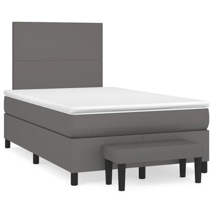 Giroletto a Molle con Materasso Grigio 120x190 cm in Similpelle