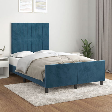 Giroletto senza Materasso Blu Scuro 120x190 cm Velluto