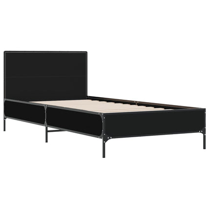 Giroletto Nero 90x190 cm in Legno Multistrato e Metallo