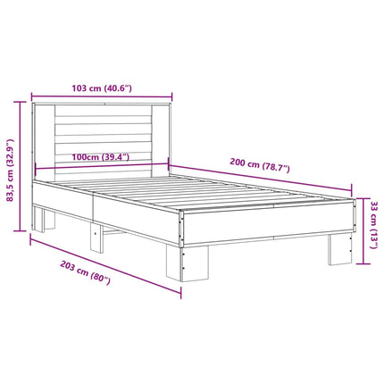 Giroletto Nero 100x200 cm in Legno Multistrato e Metallo