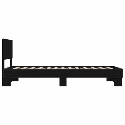 Giroletto Nero 90x190 cm in Legno Multistrato e Metallo