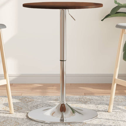 Tavolino da Bar Marrone Scuro Ã˜50x89,5 cm Legno Massello Rovere