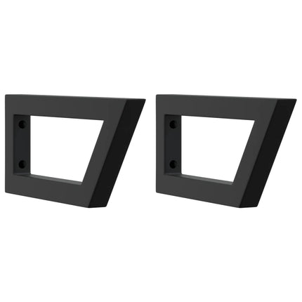 Reggimensole per Lavabo 2 pz Nere Trapezio in Acciaio