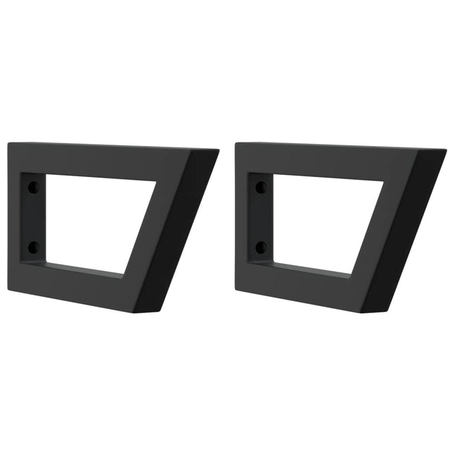 Reggimensole per Lavabo 2 pz Nere Trapezio in Acciaio