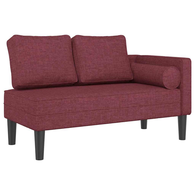 Chaise Lounge con Cuscini Rosso Vino in Tessuto