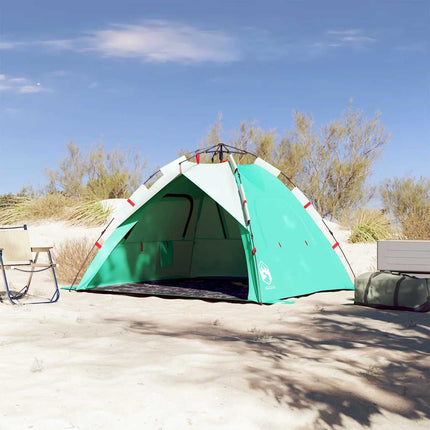 Tenda da Spiaggia 3 Persone Verde Rilascio Rapido Impermeabile