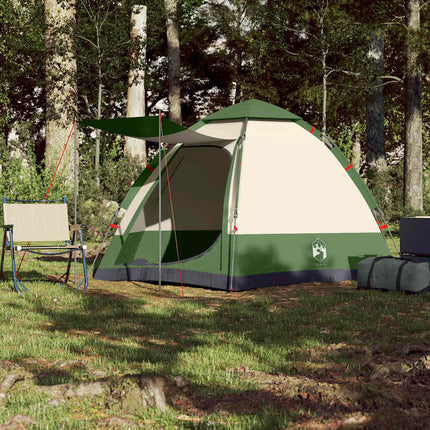 Tenda da Campeggio Cabina 4 Persone Verde a Rilascio Rapido