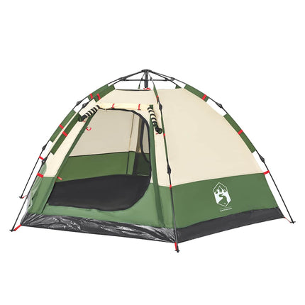 Tenda da Campeggio Cabina 4 Persone Verde a Rilascio Rapido