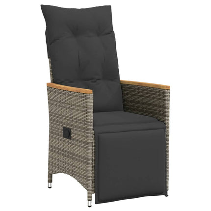Set BistrÃ² da Giardino 5 pz con Cuscini in Polyrattan Grigio