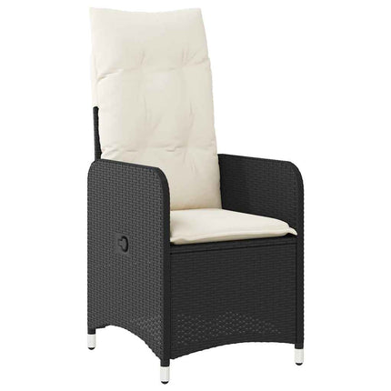 Set da BistrÃƒÂ² da Giardino 7 pz con Cuscini Nero in Polyrattan