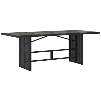 Set da BistrÃƒÂ² da Giardino 7 pz con Cuscini Nero in Polyrattan