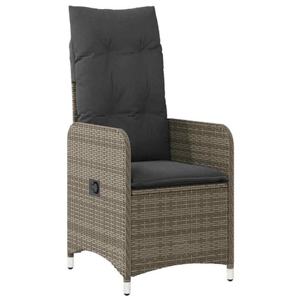 Set BistrÃƒÂ² da Giardino 3 pz con Cuscini in Polyrattan Grigio
