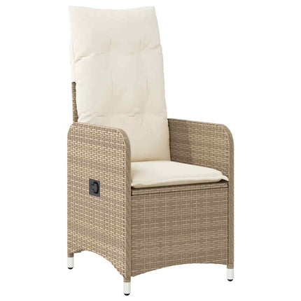 Set da BistrÃƒÆ’Ã‚Â² da Giardino 9 pz con Cuscini Beige in Polyrattan