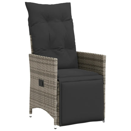 Set BistrÃ² da Giardino 11 pz con Cuscini in Polyrattan Grigio