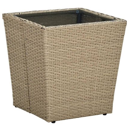 Set da BistrÃ² 3 pz con Cuscini Beige Polyrattan e Vetro