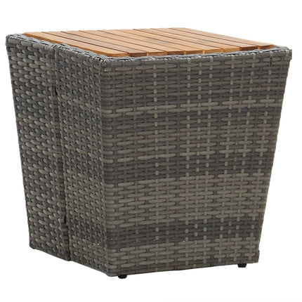 Set da BistrÃƒÂ² 3 pz con Cuscini Grigio Polyrattan e Vetro